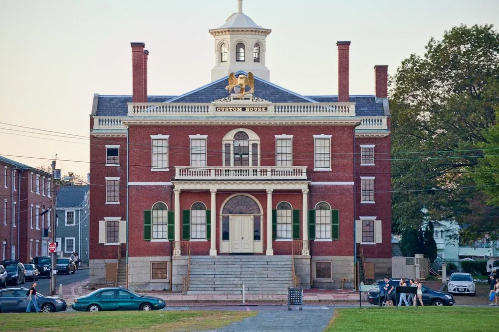 The historic Salem Custom House with its gold eagle, a landmark of recorded deeds and public records on the North Shore